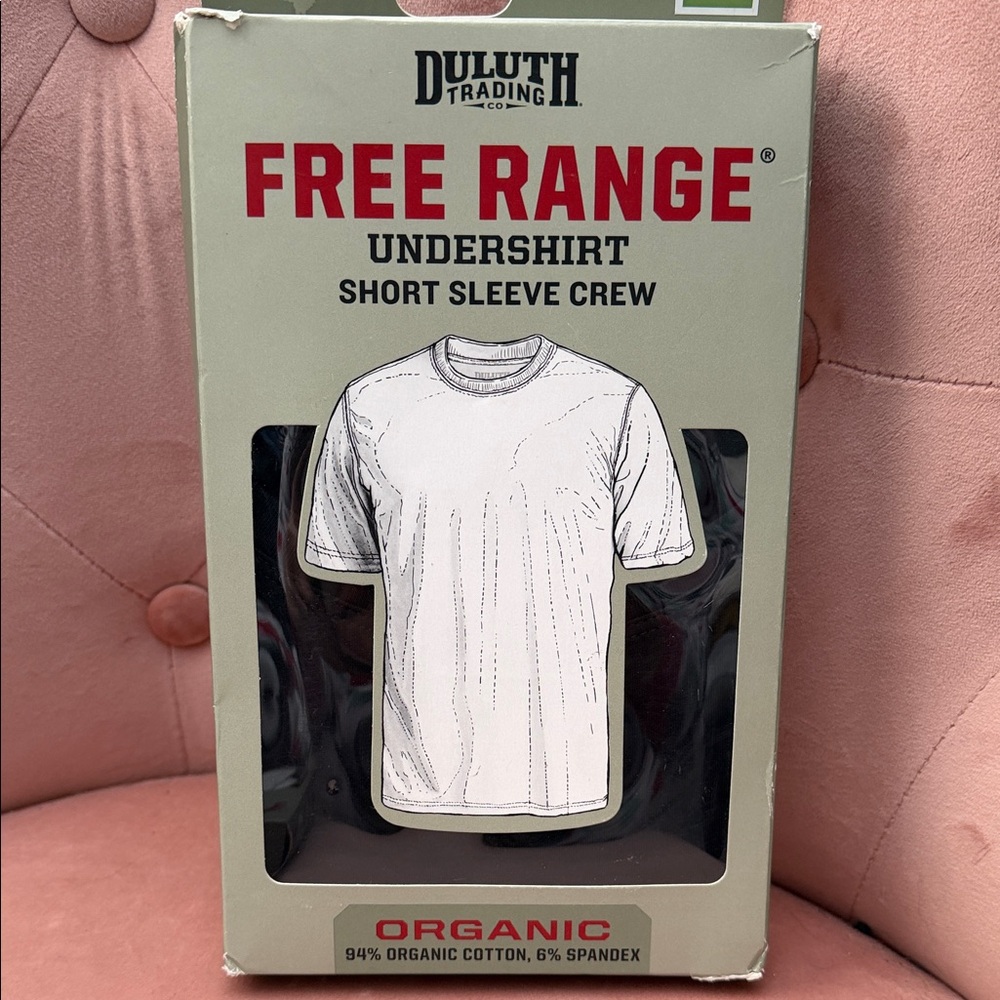 Duluth Trading Co Free Range Organic Short Sleeve Crew - White